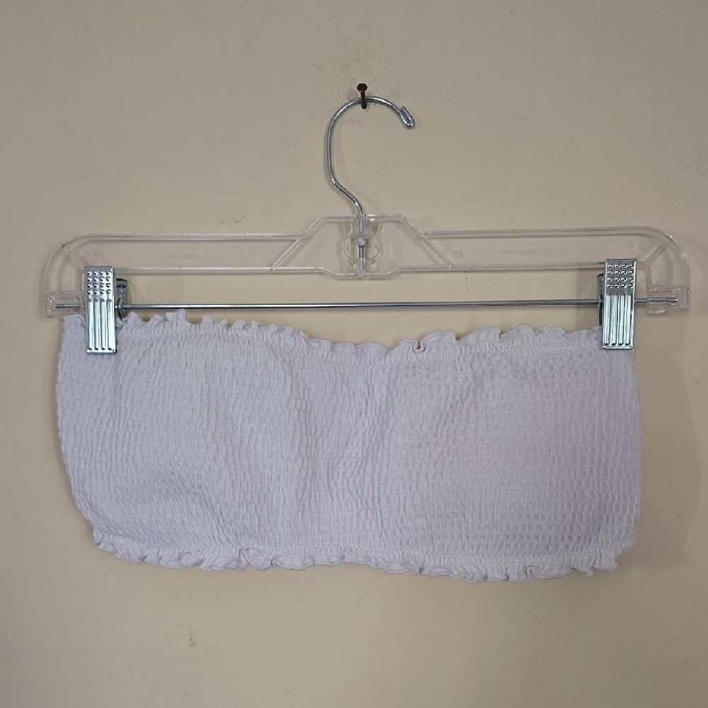 Hollister Smocked Bandeau Swim Top